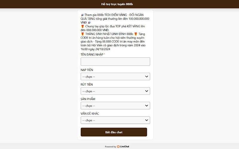 Kênh live chat
